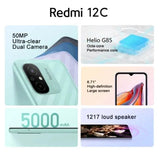 Original Xiaomi Redmi 12C 4G 64G 5000mAh High-capacity Battery Helio G85 Octa Core 50MP 6.71'' 4G Mobile Phone